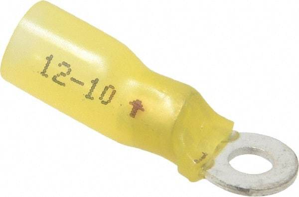 3M - 12-10 AWG Partially Insulated Crimp Connection Circular Ring Terminal - #8 Stud, 1.1" OAL x 0.38" Wide, Copper Contact - Eagle Tool & Supply