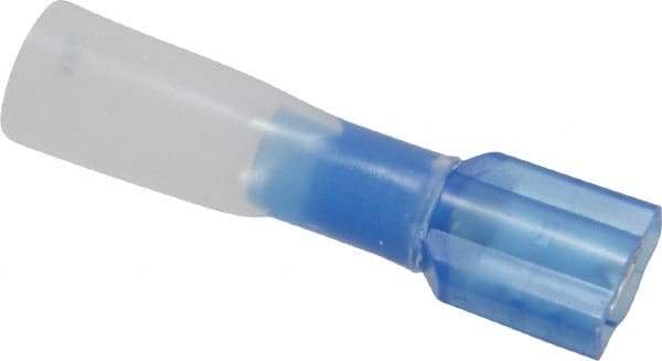 3M - 16 to 14 AWG, Nylon Heat Shrink, Fully Insulated, Female Wire Disconnect - 1/4 Inch Wide Tab, Blue, RoHS 2011/65/EU Compliant - Eagle Tool & Supply