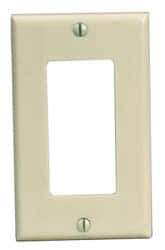 Leviton - 1 Gang, 4-1/2 Inch Long x 2-3/4 Inch Wide, Standard Switch Plate - Decorator Switch, Ivory, Plastic - Eagle Tool & Supply