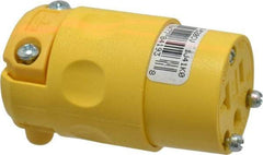 Leviton - 125 VAC, 20 Amp, 5-20R NEMA, Straight, Self Grounding, Commercial Grade Connector - 2 Pole, 3 Wire, 1 Phase, PVC, Yellow - Eagle Tool & Supply