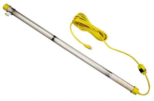 Made in USA - 120 Volt, 25 Watt, Electric, Fluorescent Portable Hook Work Light - 25' Cord, 1 Head - Eagle Tool & Supply