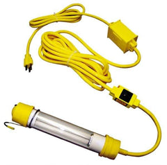 Made in USA - 120 Volt, 13 Watt, Electric, Fluorescent Portable Hook Work Light - 50' Cord, 1 Head - Eagle Tool & Supply