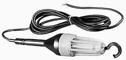 Made in USA - 13 Watt, Electric, Fluorescent Portable Hook Work Light - 50' Cord, 1 Head, 900 Lumens - Eagle Tool & Supply