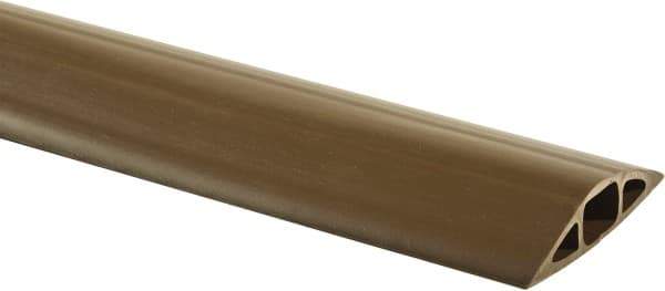 Hubbell Wiring Device-Kellems - 1 Channel, 10 Ft Long, 7.9mm Max Compatible Cable Diam, Brown PVC On Floor Cable Cover - 2-3/4" Overall Width x 13.5mm Overall Height, 15.2mm Channel Width x 7.9mm Channel Height - Eagle Tool & Supply