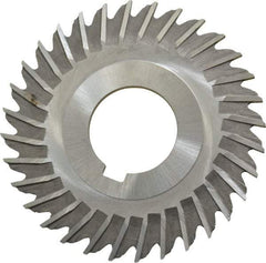 Made in USA - 3" Blade Diam x 3/32" Blade Thickness, 1" Hole, 32 Teeth, High Speed Steel Side Chip Saw - Straight Tooth, Arbor Connection, Right Hand Cut, Uncoated, with Keyway - Eagle Tool & Supply