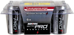 Rayovac - Size C, Alkaline, 12 Pack, Standard Battery - 1.5 Volts, Button Tab Terminal - Eagle Tool & Supply