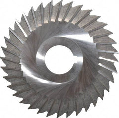 Made in USA - 4" Blade Diam x 3/32" Blade Thickness, 1" Hole, 36 Teeth, High Speed Steel Side Chip Saw - Straight Tooth, Arbor Connection, Right Hand Cut, Uncoated, with Keyway - Eagle Tool & Supply