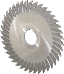 Made in USA - 5" Blade Diam x 3/32" Blade Thickness, 1" Hole, 40 Teeth, High Speed Steel Side Chip Saw - Straight Tooth, Arbor Connection, Right Hand Cut, Uncoated, with Keyway - Eagle Tool & Supply