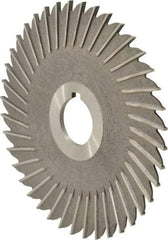 Made in USA - 5" Blade Diam x 1/8" Blade Thickness, 1" Hole, 40 Teeth, High Speed Steel Side Chip Saw - Straight Tooth, Arbor Connection, Right Hand Cut, Uncoated, with Keyway - Eagle Tool & Supply