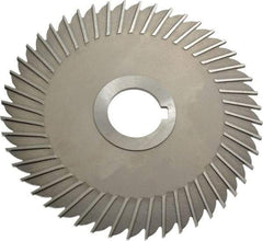 Made in USA - 6" Blade Diam x 1/8" Blade Thickness, 1-1/4" Hole, 48 Teeth, High Speed Steel Side Chip Saw - Straight Tooth, Arbor Connection, Right Hand Cut, Uncoated, with Keyway - Eagle Tool & Supply