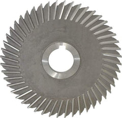 Made in USA - 6" Blade Diam x 7/32" Blade Thickness, 1-1/4" Hole, 48 Teeth, High Speed Steel Side Chip Saw - Straight Tooth, Arbor Connection, Right Hand Cut, Uncoated, with Keyway - Eagle Tool & Supply