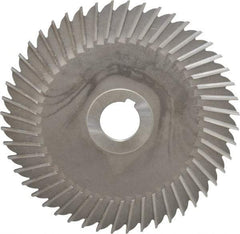 Made in USA - 6" Blade Diam x 5/32" Blade Thickness, 1" Hole, 48 Teeth, High Speed Steel Side Chip Saw - Straight Tooth, Arbor Connection, Right Hand Cut, Uncoated, with Keyway - Eagle Tool & Supply