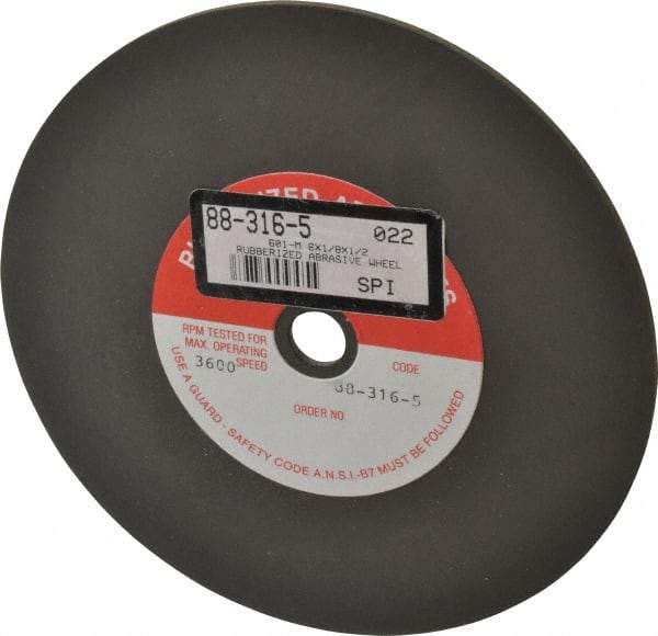 Made in USA - 6" Diam x 1/2" Hole x 1/8" Thick, 80 Grit Surface Grinding Wheel - Aluminum Oxide/Silicon Carbide Blend, Medium Grade, 3,600 Max RPM - Eagle Tool & Supply