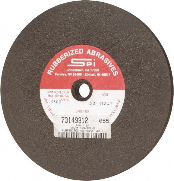 Made in USA - 6" Diam x 1/2" Hole x 3/8" Thick, 80 Grit Surface Grinding Wheel - Aluminum Oxide/Silicon Carbide Blend, Medium Grade, 3,600 Max RPM - Eagle Tool & Supply