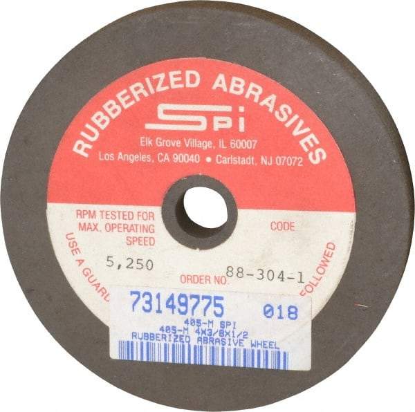 Made in USA - 4" Diam x 1/2" Hole x 3/8" Thick, 80 Grit Surface Grinding Wheel - Aluminum Oxide/Silicon Carbide Blend, Medium Grade, 5,250 Max RPM - Eagle Tool & Supply