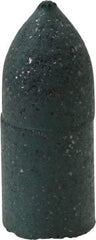 Made in USA - 3/8" Max Diam x 1" Long, Cone, Rubberized Point - Coarse Grade, Silicon Carbide, 1/8" Arbor Hole, Unmounted - Eagle Tool & Supply