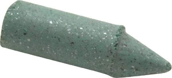 Made in USA - 9/32" Max Diam x 1" Long, Cone, Rubberized Point - Coarse Grade, Silicon Carbide, 1/16" Arbor Hole, Unmounted - Eagle Tool & Supply