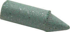 Made in USA - 9/32" Max Diam x 1" Long, Cone, Rubberized Point - Coarse Grade, Silicon Carbide, 1/16" Arbor Hole, Unmounted - Eagle Tool & Supply
