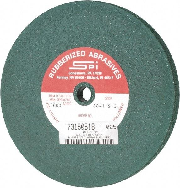 Made in USA - 6" Diam x 1/2" Hole x 1/2" Thick, 46 Grit Surface Grinding Wheel - Aluminum Oxide/Silicon Carbide Blend, Coarse Grade, 3,600 Max RPM - Eagle Tool & Supply