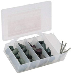 Made in USA - 102 Piece Rubberized Abrasive Point Set - Includes 1/8 Inch Diameter Shank - Eagle Tool & Supply