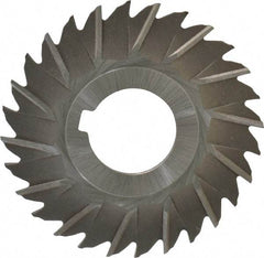 Made in USA - 3" Blade Diam x 5/64" Blade Thickness, 1" Hole, 28 Teeth, High Speed Steel Side Chip Saw - Staggered Tooth, Arbor Connection, Right Hand Cut, Uncoated, with Keyway - Eagle Tool & Supply