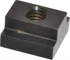 Gibraltar - 3/8-16 Blind Tapped T Slot Nut - 1/2" Slot Width, 7/8 x 9/32" Base Width x Height, 7/8 x 1/2" OAL x Height - Eagle Tool & Supply