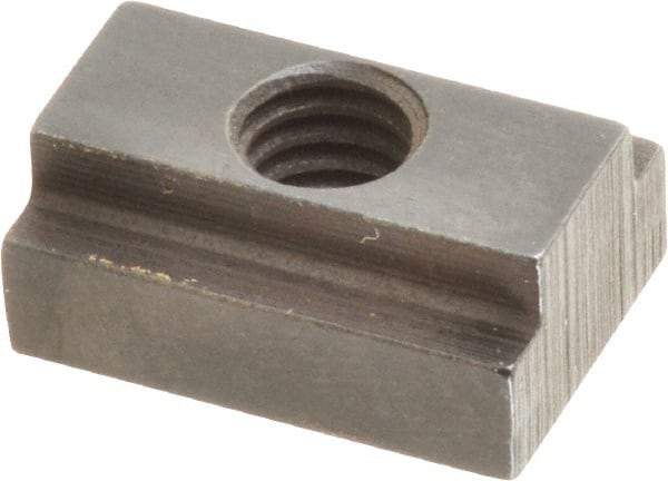 Gibraltar - 5/16-18 Tapped Through T Slot Nut - 3/8" Slot Width, 5/8 x 1/4" Base Width x Height, 7/8 x 3/8" OAL x Height - Eagle Tool & Supply