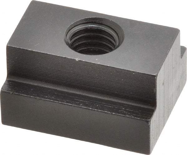 Gibraltar - 3/8-16 Tapped Through T Slot Nut - 9/16" Slot Width, 7/8 x 11/32" Base Width x Height, 1-1/8 x 5/8" OAL x Height - Eagle Tool & Supply