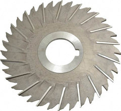 Made in USA - 5" Blade Diam x 1/8" Blade Thickness, 1-1/4" Hole, 36 Teeth, High Speed Steel Side Chip Saw - Staggered Tooth, Arbor Connection, Right Hand Cut, Uncoated - Eagle Tool & Supply