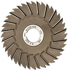 Made in USA - 6" Blade Diam x 3/16" Blade Thickness, 1-1/4" Hole, 40 Teeth, High Speed Steel Side Chip Saw - Staggered Tooth, Arbor Connection, Right Hand Cut, Uncoated, with Keyway - Eagle Tool & Supply