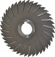 Made in USA - 6" Blade Diam x 1/4" Blade Thickness, 1-1/4" Hole, 40 Teeth, High Speed Steel Side Chip Saw - Staggered Tooth, Arbor Connection, Right Hand Cut, Uncoated - Eagle Tool & Supply