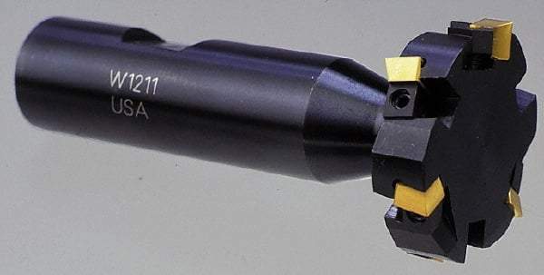Cutting Tool Technologies - 3/8 Inch Cutting Width, 1.39 Inch Cutting Diameter, 6 Cutter Inserts, 3/4 Inch Shank Diameter, 1215 Insert Style, Indexable Keyseat Cutter - Inch Long Shank - Eagle Tool & Supply