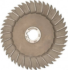 Made in USA - 8" Blade Diam x 1/4" Blade Thickness, 1-1/4" Hole, 48 Teeth, High Speed Steel Side Chip Saw - Staggered Tooth, Arbor Connection, Right Hand Cut, Uncoated, with Keyway - Eagle Tool & Supply