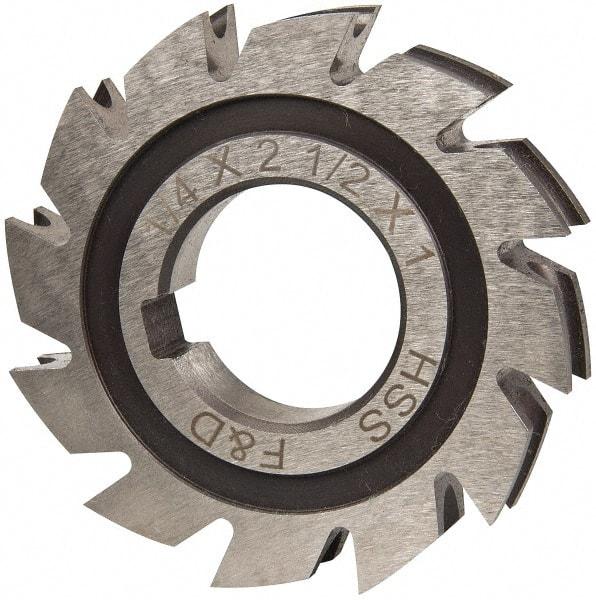 Made in USA - 1/8" Radius, 1/4" Circle Diam, 2-1/2" Diam x 0.445" Wide Cut, High Speed Steel Concave Radius Cutter - 2-1/2" OAL, Arbor Connection, Uncoated, Form Relieved, 10 Teeth - Eagle Tool & Supply