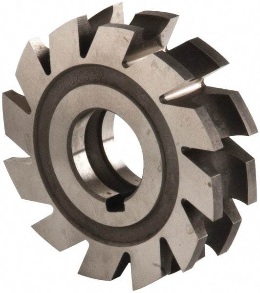 Made in USA - 7/32" Radius, 7/16" Circle Diam, 3" Diam x 0.76" Wide Cut, High Speed Steel Concave Radius Cutter - 3" OAL, Arbor Connection, Uncoated, Form Relieved, 10 Teeth - Eagle Tool & Supply