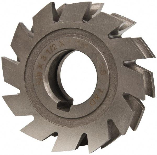 Made in USA - 5/16" Radius, 5/8" Circle Diam, 3-1/2" Diam x 1.01" Wide Cut, High Speed Steel Concave Radius Cutter - 3-1/2" OAL, Arbor Connection, Uncoated, Form Relieved, 10 Teeth - Eagle Tool & Supply