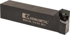 Kennametal - MWLN, Left Hand Cut, 5° Lead Angle, 1-1/4" Shank Height x 1-1/4" Shank Width, Negative Rake Indexable Turning Toolholder - 6" OAL, WN..43. Insert Compatibility, Series Kenloc - Eagle Tool & Supply