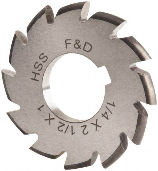 Made in USA - 1/8" Radius, 1/4" Circle Diam, 2-1/2" Cutter Diam, Arbor Connection, Convex Radius Cutter - High Speed Steel, Uncoated, Form Relieved, 12 Teeth - Eagle Tool & Supply