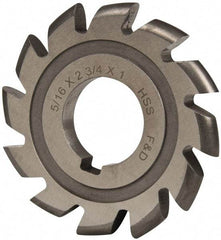 Made in USA - 5/32" Radius, 5/8" Circle Diam, 2-3/4" Cutter Diam, Arbor Connection, Convex Radius Cutter - High Speed Steel, Uncoated, Form Relieved, 12 Teeth - Eagle Tool & Supply