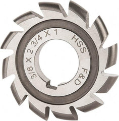 Made in USA - 3/16" Radius, 3/8" Circle Diam, 2-3/4" Cutter Diam, Arbor Connection, Convex Radius Cutter - High Speed Steel, Uncoated, Form Relieved, 12 Teeth - Eagle Tool & Supply