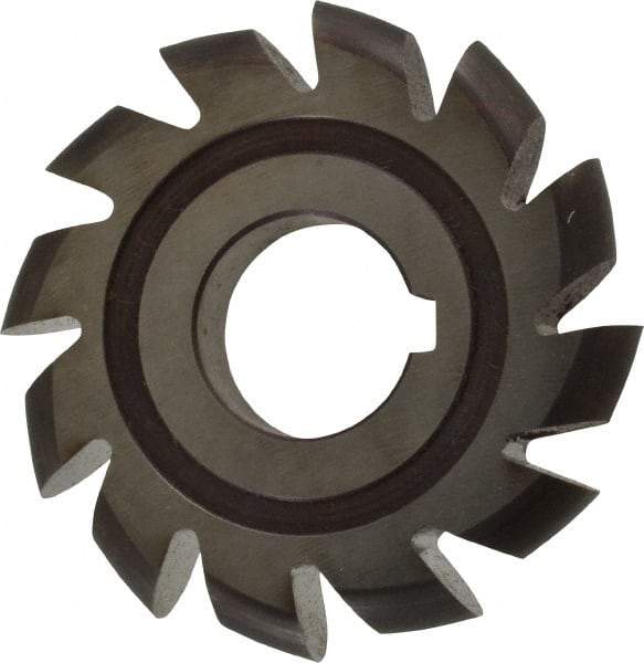 Made in USA - 1/4" Radius, 1" Circle Diam, 3" Cutter Diam, Arbor Connection, Convex Radius Cutter - High Speed Steel, Uncoated, Form Relieved, 12 Teeth - Eagle Tool & Supply