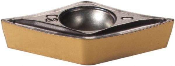 Iscar - DCMT2-0 SM Grade IC807 Carbide Turning Insert - TiAlN/TiN Finish, 55° Diamond, 1/4" Inscr Circle, 3/32" Thick, 0.0079" Corner Radius - Eagle Tool & Supply