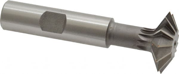 Made in USA - 1° 1" Cut Diam, 5/16" Cut Width, 1/2" Shank, High Speed Steel Double-Angle Cutter - Eagle Tool & Supply