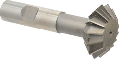 Made in USA - 1-1/2° 1-1/2" Cut Diam, 9/16" Cut Width, 5/8" Shank, High Speed Steel Double-Angle Cutter - Eagle Tool & Supply