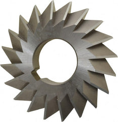 Made in USA - 2-3/4° 2-3/4" Cut Diam, 1/2" Cut Width, 1" Arbor, High Speed Steel Double-Angle Cutter - Eagle Tool & Supply