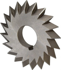 Made in USA - 4° 4" Cut Diam, 1/2" Cut Width, 1-1/4" Arbor, High Speed Steel Double-Angle Cutter - Eagle Tool & Supply