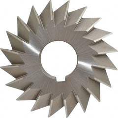 Made in USA - 4° 4" Cut Diam, 3/4" Cut Width, 1-1/4" Arbor, High Speed Steel Double-Angle Cutter - Eagle Tool & Supply