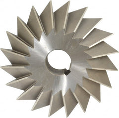 Made in USA - 6° 6" Cut Diam, 1-1/2" Cut Width, 1-1/4" Arbor, High Speed Steel Double-Angle Cutter - Eagle Tool & Supply