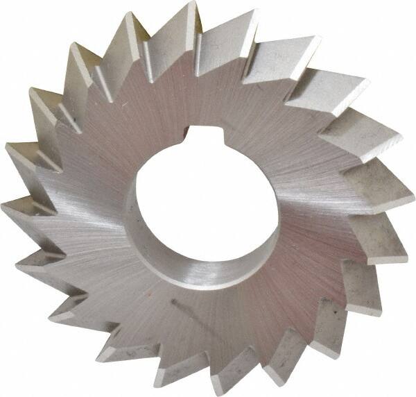 Made in USA - 2-3/4° 2-3/4" Cut Diam, 1/2" Cut Width, 1" Arbor, High Speed Steel Double-Angle Cutter - Eagle Tool & Supply