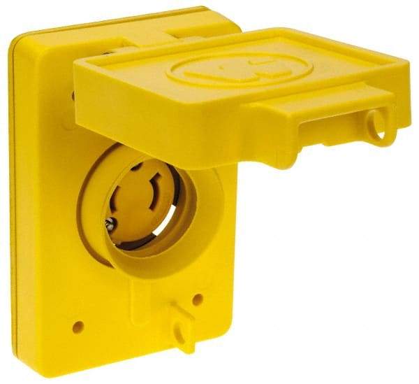 Value Collection - 125 VAC, 15 Amp, L1-15R NEMA, Ungrounded Receptacle - 2 Poles, 2 Wire, Female End, Yellow - Eagle Tool & Supply